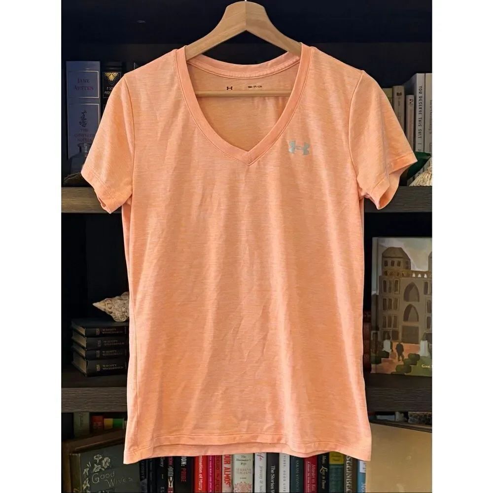 Under Armour Women’s Heather Orange V-Neck Short Sleeve Tee Size Small